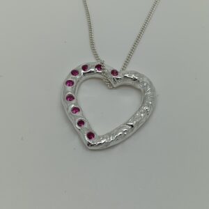 /FineSilverRubyHeartNecklace/